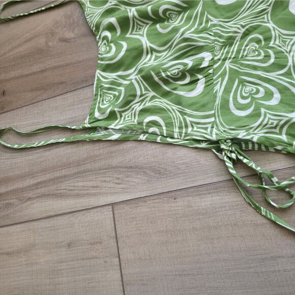 Lisa Says Gah Yolande Mini Dress Wild Hearts Green Dress Women Sz L NWT - Picture 6 of 16